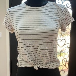 White | Black Stripe Tee ❣️